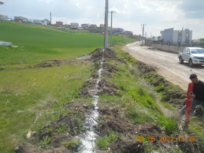 Diyarbakır karayolu ve altyapı projesi 7 kapsamında kazı, drenaj ve kanal imalatlarının başlayacağı şantiye sahasının genel görünümü